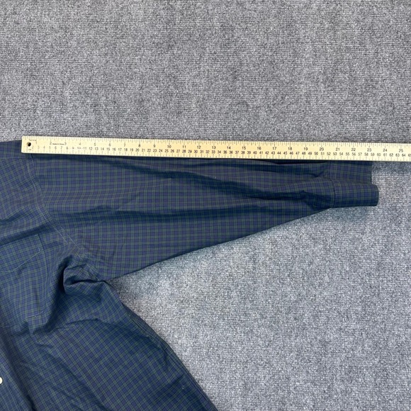 Lauren Ralph Lauren Button Down NON-IRON Shirt Men's 17.5-32/33 Blue Green Check - Picture 8 of 10